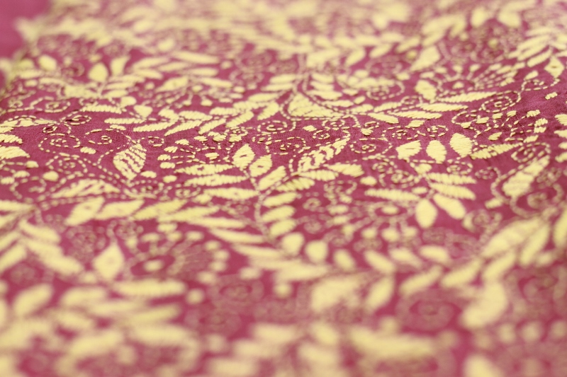 A rich Kantha embroidery on silk