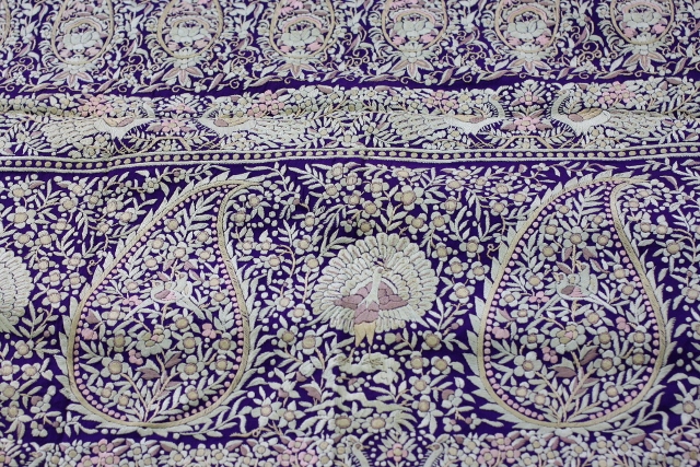 A late 19th centure Gara. Notice how the base of the saree is barely visible through the fine embroidery