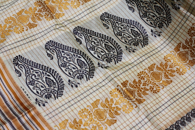 A Garad saree with different colours 